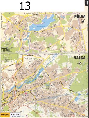 Карты городов Пылва и Валга. 2011 г.