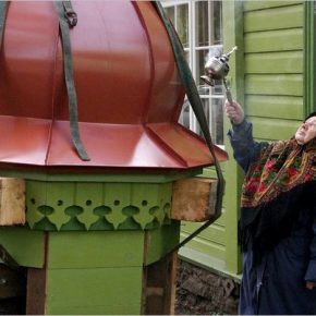 Освящение купола старообрядческой церкви на улице Кибувитса.