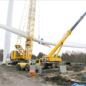 Подъем ветрогенераторов на полуострове Пакри. Eesti Energia