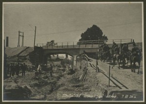 Строительство виадука на Палдиском шоссе (где поворот на ул. Техника). 1926 год.