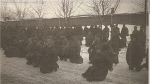 Интернированные на территории ЭР бывшие военнослужащие Северо-Западной армии. Февраль 1920 года.