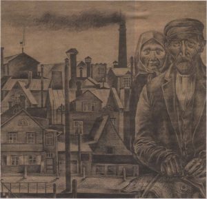Рыбная гавань в Таллинне. Рисунок Натальи Мей, 1926 год.