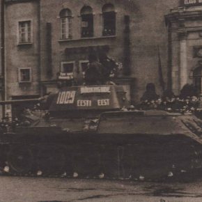 Танк Эстонского стрелкового корпуса на нынешней площади Вабадузе. 1946 год.