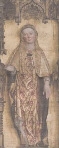 Екатерина Александрийская. Скульптура XV века. Главный алтарь церкви Нигулисте.
