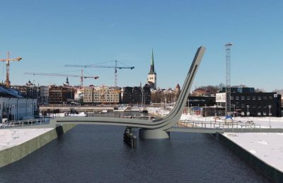 Визуализация моста над Адмиралтейским каналом в Пассажирском порту.