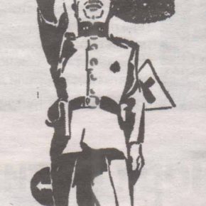 ...и столичный постовой. Рисунок из газеты «Эсмаспяэв», 1932 год.