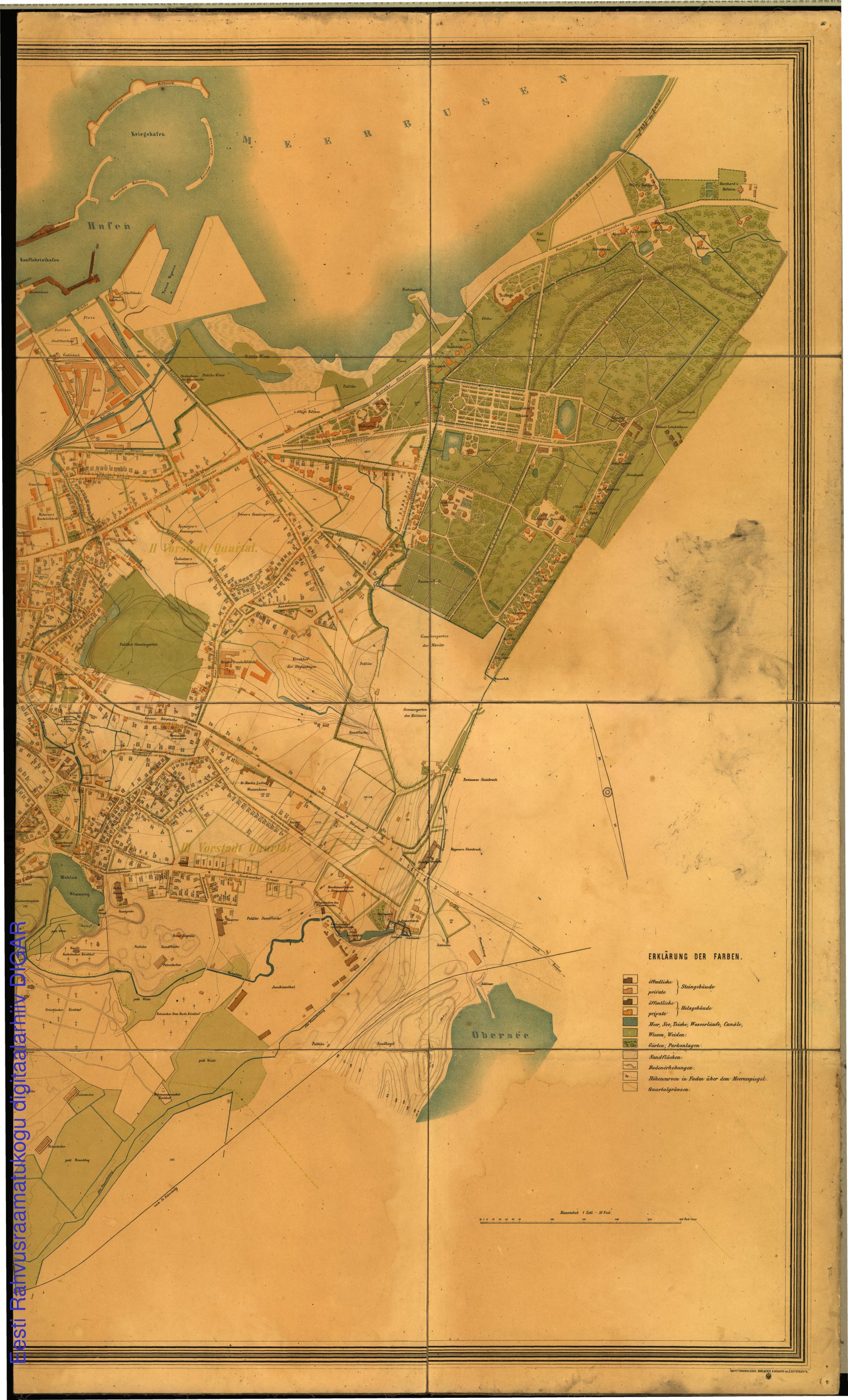 Карта Ревеля (Таллина) 1885 года в крупном масштабе.