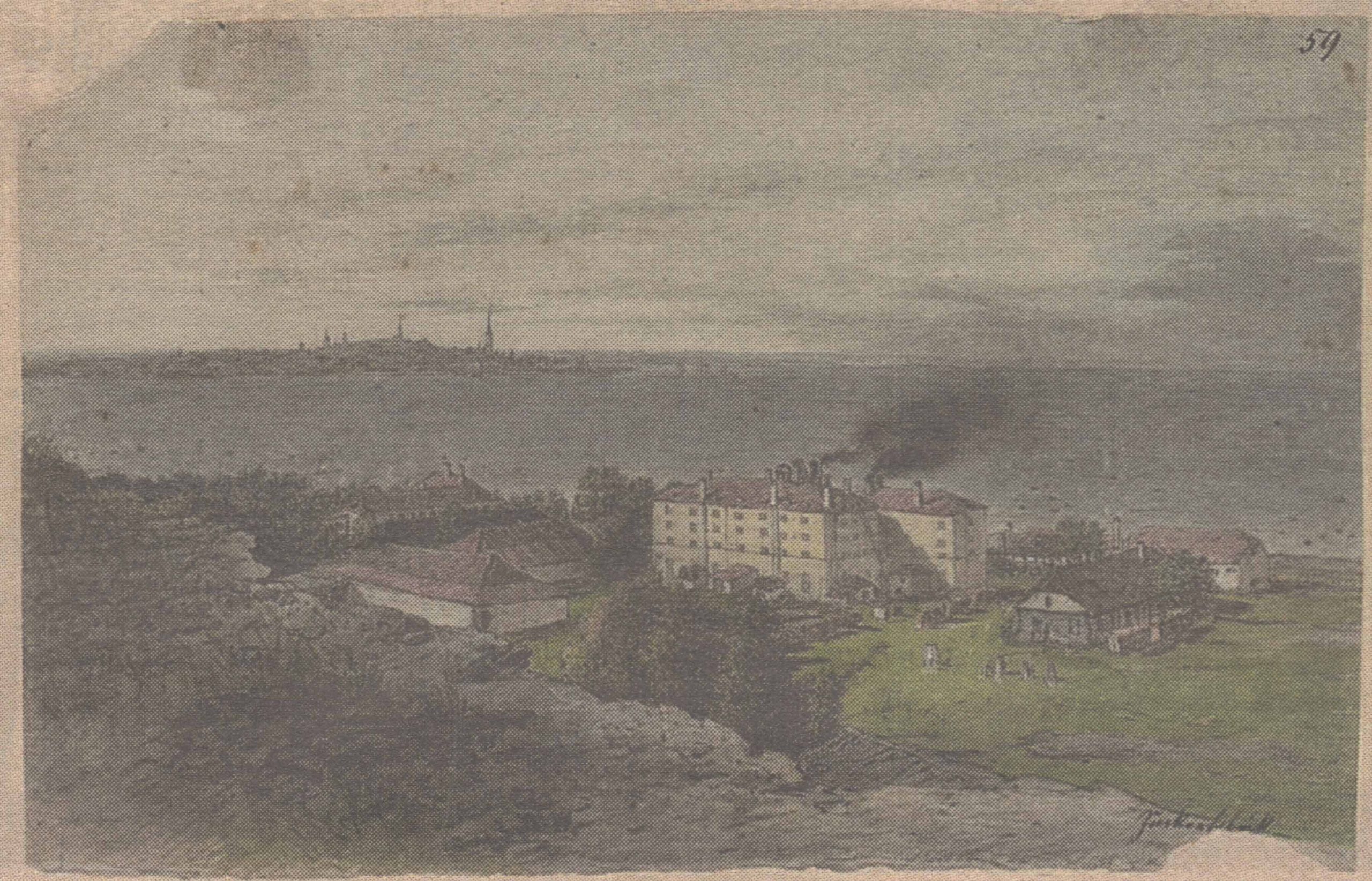 Сахарная фабрика на нынешней Маарьямяги. 1830-е годы. Рисунок Карла Фридриха Буддеуса.